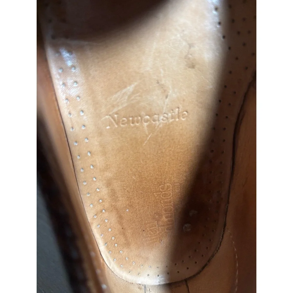 Allen Edmonds 13 B Newcastle Woven Leather Penny Loafers Burgundy USA Heritage